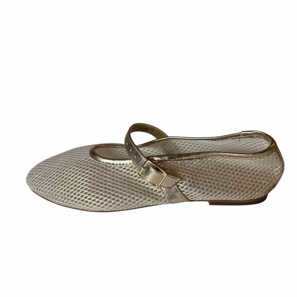 Steve Madden Gold Mesh Dreaming Ballet Flats Shoes Mary Janes Buckle Women 9 - Picture 3 of 7